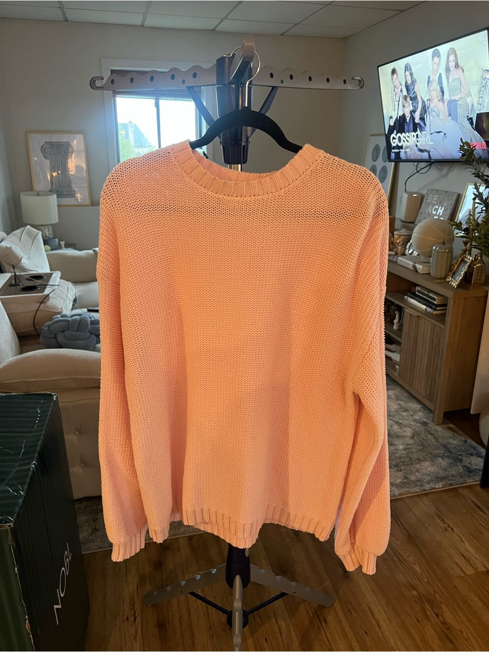 Light Pink Crewneck Sweater - Women's Cozy Knit